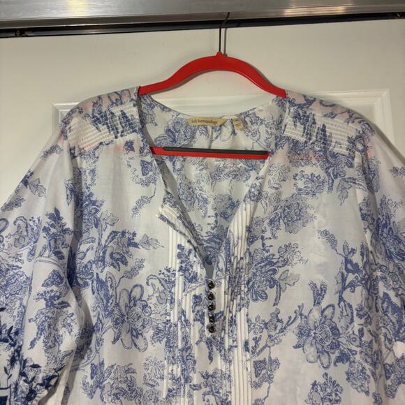 Soft Surroundings Women’s Embriodered Tunic Blouse Top Blue Floral Sz 2X - Picture 5 of 10